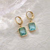 Colorful Stainless Steel Drop Dangle Earrings for Women Gold Plated Cubic Zirconia Square Earrings Aesthetic Jewerly pendientes