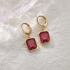 Colorful Stainless Steel Drop Dangle Earrings for Women Gold Plated Cubic Zirconia Square Earrings Aesthetic Jewerly pendientes