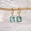 Colorful Stainless Steel Drop Dangle Earrings for Women Gold Plated Cubic Zirconia Square Earrings Aesthetic Jewerly pendientes