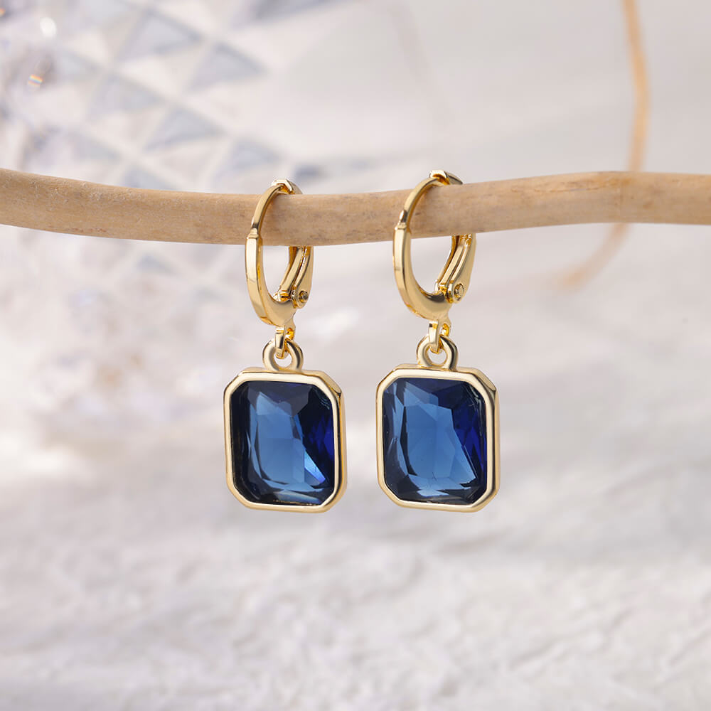 Colorful Stainless Steel Drop Dangle Earrings for Women Gold Plated Cubic Zirconia Square Earrings Aesthetic Jewerly pendientes