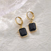 Colorful Stainless Steel Drop Dangle Earrings for Women Gold Plated Cubic Zirconia Square Earrings Aesthetic Jewerly pendientes
