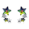 Colorful Stars Crystal 925 Sterling Silver Stud Earrings for Women Trendy Party Pure Silver Ear Fashion Jewelry