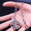 Colorful Turkey Tree of Life Stainless Steel Necklaces Women Silver Color Pendant Necklace jewlery acier inoxydable N5204S04