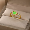 Colorful Zircon Heart Rings For Women Open Adjustable Stainless Stainless Crystal Finger Ring Bling Party Couple Jewerly anillos