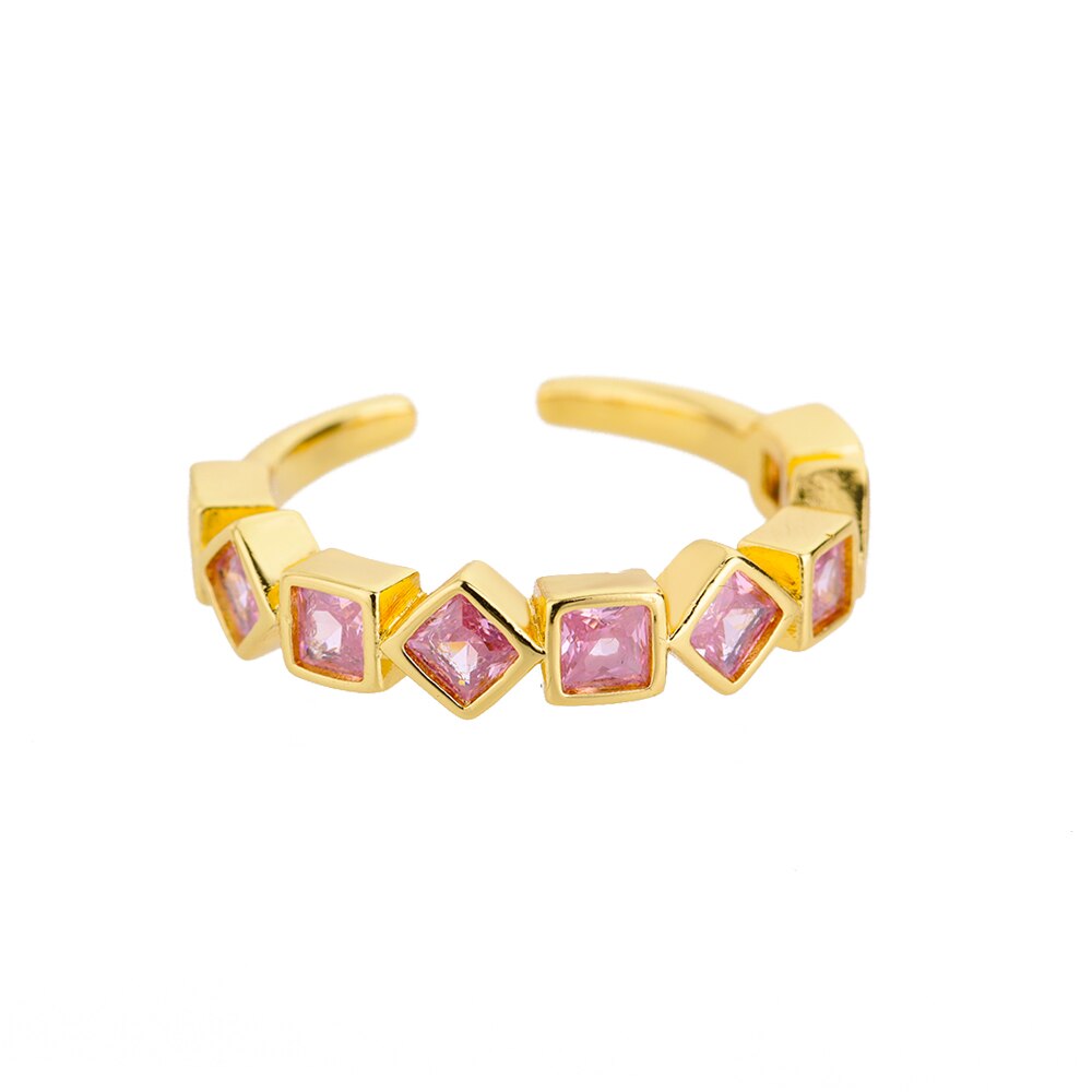 Colorful Zircon Heart Rings for Women Open Adjustable Stainless Steel Finger Ring Couple Boho Aesthetic Jewelry anillos mujer