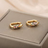 Colorful Zircon Hoop Earrings For Women Girls Luxury Stainless Steel Earring 2023 Trend Summer Couple Jewelry pendientes mujer