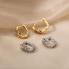 Colorful Zircon Hoop Earrings For Women Girls Luxury Stainless Steel Earring 2023 Trend Summer Couple Jewelry pendientes mujer