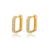 Colorful Zircon Hoop Earrings for Women  Stainless Steel Square Earrings Couple Wedding Aesthetic Jewelry pendientes mujer