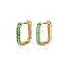 Colorful Zircon Hoop Earrings for Women  Stainless Steel Square Earrings Couple Wedding Aesthetic Jewelry pendientes mujer