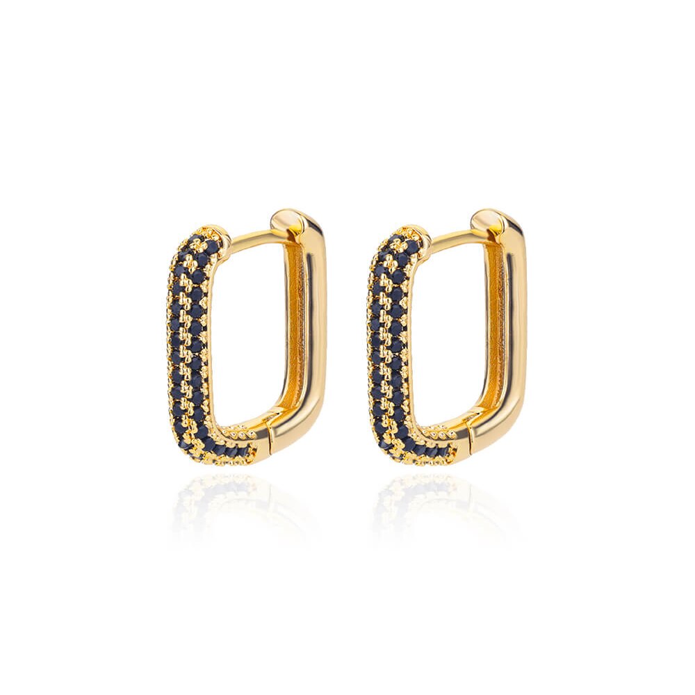 Colorful Zircon Hoop Earrings for Women  Stainless Steel Square Earrings Couple Wedding Aesthetic Jewelry pendientes mujer