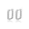 Colorful Zircon Hoop Earrings for Women  Stainless Steel Square Earrings Couple Wedding Aesthetic Jewelry pendientes mujer