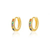 Colorful Zircon Hoop Earrings for Women Stainless Steel Gold Color Round Earrings Trend 2023 Couple Wedding Piercing Jewerly