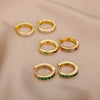 Colorful Zircon Hoop Earrings for Women Stainless Steel Gold Color Round Earrings Trend 2023 Couple Wedding Piercing Jewerly