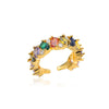 Colorful Zircon Rings for Women Open Stainless Steel Gold Color Finger Ring 2023 Trend Wedding Jewelry Christmas Gift anillos
