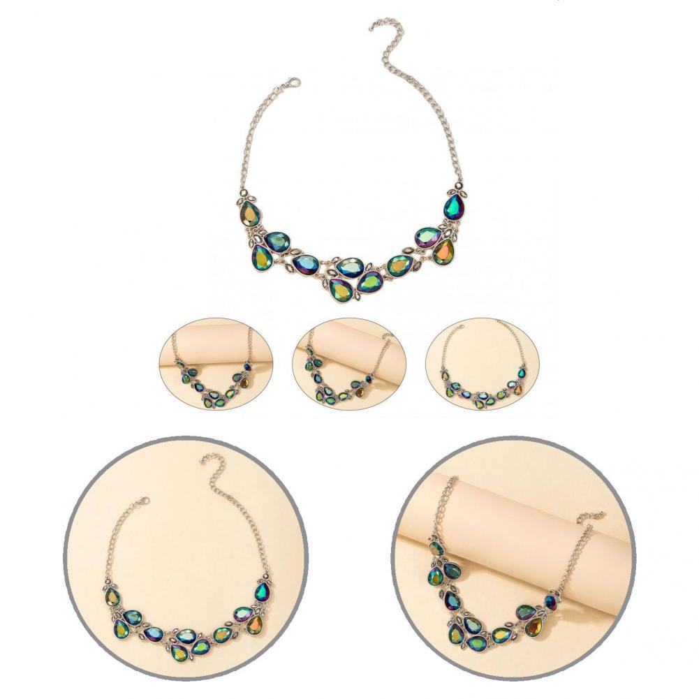 Comfy  Vintage Geometric Faux Crystal Necklace Art Decor Safe Women Necklace Dress Up   for Women