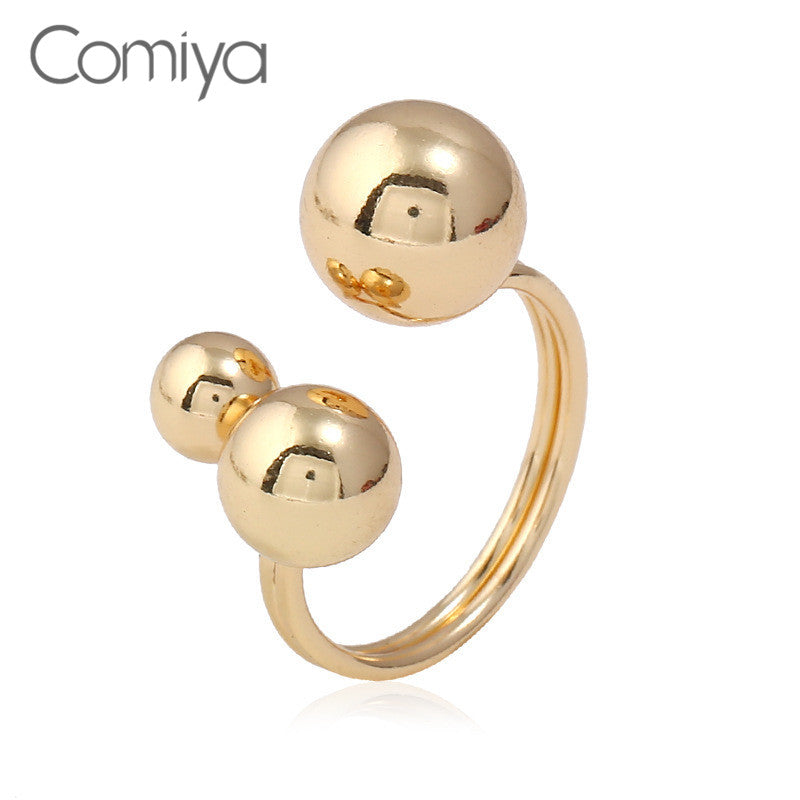 New Arrival Zi Alloy Gold Silver Color Big Balls Gift Rings For Women Vintage Jewelry Anillos Feminino Party Ring