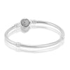 Compatible With European Jewelry Sparkling Heart Bracelets with Clear CZ 100% 925 Sterling Silver Bracelets DIY Wholesale