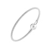 Compatible With European Jewelry Sterling Silver Mesh Bangle with Clear CZ 100% 925 Sterling Silver Bangles DIY Wholesale
