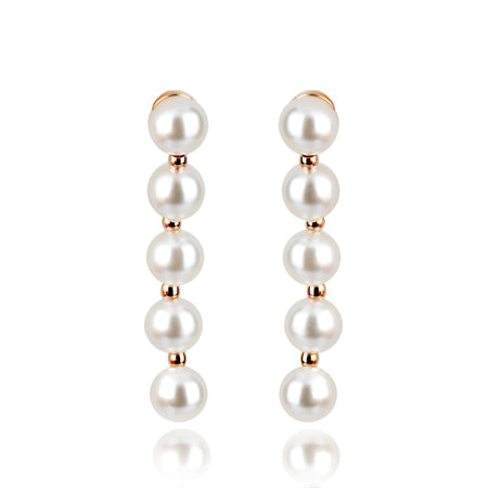 Concise Imitation Pearl Rose Gold Color Earrings For Women Wedding Jewelry Wholesale Top Quality ZYE249