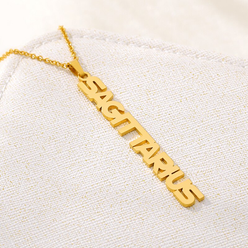 Constellation Zodiac Necklace For Women Stainless Steel Gold Color Necklace Taurus Aries Virgo Choker Collares Aesthetic Jewerly