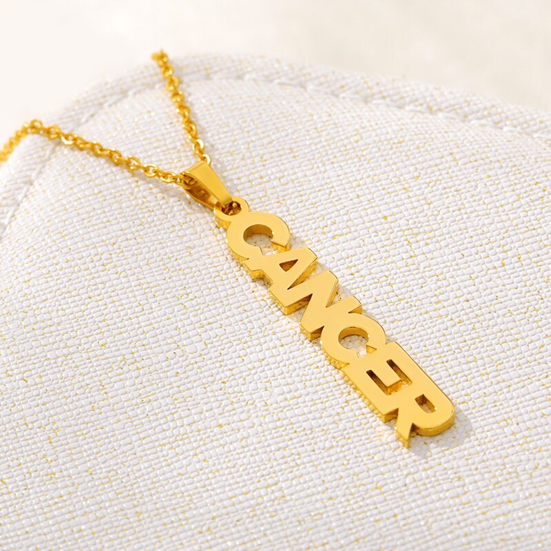 Constellation Zodiac Necklace For Women Stainless Steel Gold Color Necklace Taurus Aries Virgo Choker Collares Aesthetic Jewerly