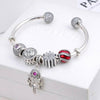 Contemporary Silver Bracelet 2020 Trendy Hits New Fashion Bracelet 925 Sterling Silver Red Charm Ladies Adjustable Bracelet