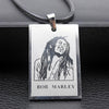 Cool Boy Men Reggae Bob Marley Stainless steel Tag Pendant Necklace Punk Rock Laser plating Leather Beads chain Jewelry Gift Who