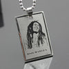 Cool Boy Men Reggae Bob Marley Stainless steel Tag Pendant Necklace Punk Rock Laser plating Leather Beads chain Jewelry Gift Who