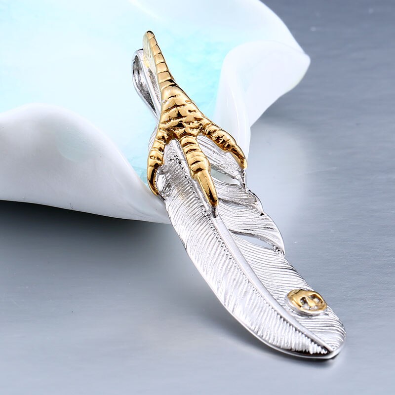 Cool Brand Eagl Claw Feather For Man Stainless Steel Unique Pendant Necklace  Price BP8-154