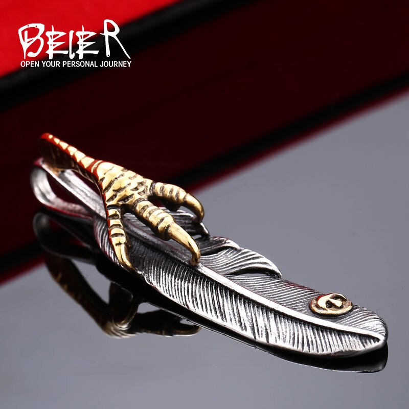 Cool Brand Eagl Claw Feather For Man Stainless Steel Unique Pendant Necklace  Price BP8-154