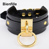 Cool Harajuku Oversized Women Necklace 40mm Gold Metal O Round Collars Kawaii Punk Heavy Duty Bondage BDSM Large Choker