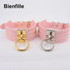 Cool Harajuku Oversized Women Necklace 40mm Gold Metal O Round Collars Kawaii Punk Heavy Duty Bondage BDSM Large Choker