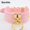 Cool Harajuku Oversized Women Necklace 40mm Gold Metal O Round Collars Kawaii Punk Heavy Duty Bondage BDSM Large Choker