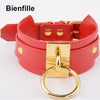 Cool Harajuku Oversized Women Necklace 40mm Gold Metal O Round Collars Kawaii Punk Heavy Duty Bondage BDSM Large Choker