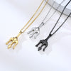 Cool Punk Neptune Trident Pendant Necklaces for Women,Solid Stainless Steel Metal Statement Sea Necklace Accessories