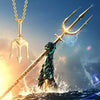 Cool Punk Neptune Trident Pendant Necklaces for Women,Solid Stainless Steel Metal Statement Sea Necklace Accessories