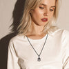 Cool Punk Neptune Trident Pendant Necklaces for Women,Solid Stainless Steel Metal Statement Sea Necklace Accessories