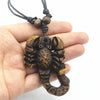 Cool Yak Bone Carving Scorpion Necklace Men Women's Resin Pendants Charms Jewelry XL60