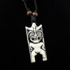 Cool tribal yak bone carved tiki man totem necklace pendant totem luau hula surf girl Talisman Gift
