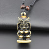 Cool tribal yak bone carved tiki man totem necklace pendant totem luau hula surf girl Talisman Gift