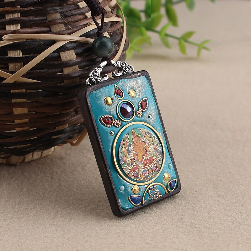 Copper Accessories  Sandalwood pendant Nepal jewelry Ethnic Buddha fate Nepal  vintage necklace women