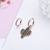 Copper Earrings with Gold Silver Color Cubic Zircon Hoop Earring for Women Jewelry Cactus Charm Earrings 2022 Design