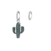 Copper Earrings with Gold Silver Color Cubic Zircon Hoop Earring for Women Jewelry Cactus Charm Earrings 2022 Design