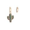 Copper Earrings with Gold Silver Color Cubic Zircon Hoop Earring for Women Jewelry Cactus Charm Earrings 2022 Design