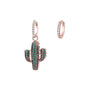 Copper Earrings with Gold Silver Color Cubic Zircon Hoop Earring for Women Jewelry Cactus Charm Earrings 2022 Design