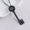 Coraline & The Secret Door Necklace Horror Movie Peripheral Black Button Key Pendant Men's And Women's Halloween Jewelry Gifts