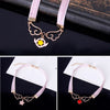 Cosplay Pendant Necklace Enamel Wing Star Heart Card Captor Sakura Velvet Choker