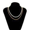 Cosysail 2Pcs Punk Twisted Chain Necklace for Women Layer Rice pearl Beaded Chain Necklace Set Party Statement Jewelry Gift 2021