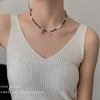 Cosysail Simple Pearl Butterfly Pendant Necklace Female Boho Y2K Black Beaded Choker Necklace Clavicle Chain Necklace Jewelry