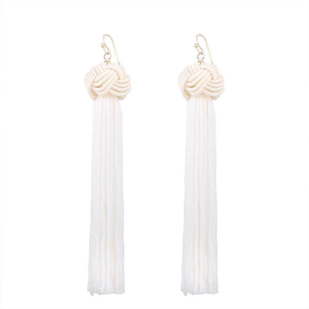 Cotton Tassel Earring Drop Earrings Bohemia S925 Pin Ethnic Jewelry Vintage Knitting Long Women's Fashion European Style Sexy